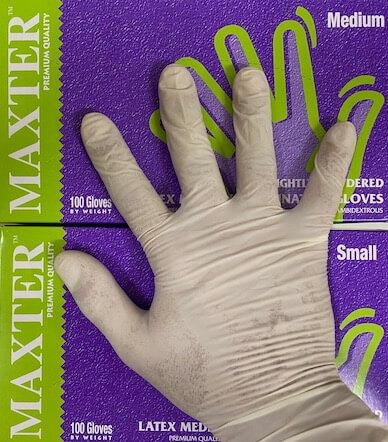 Latex gumikesztyű, púderes (Maxter - 100db)