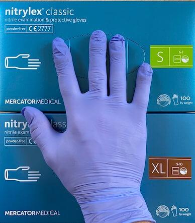 Nitril gumikesztyű (Mercator Nitrylex - 100db)